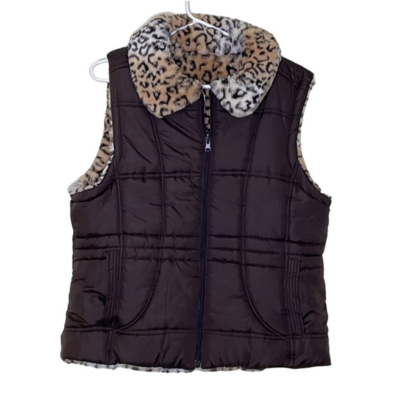 KC Collection Animal Print Reversible Vest Size XL - Picture 6 of 9
